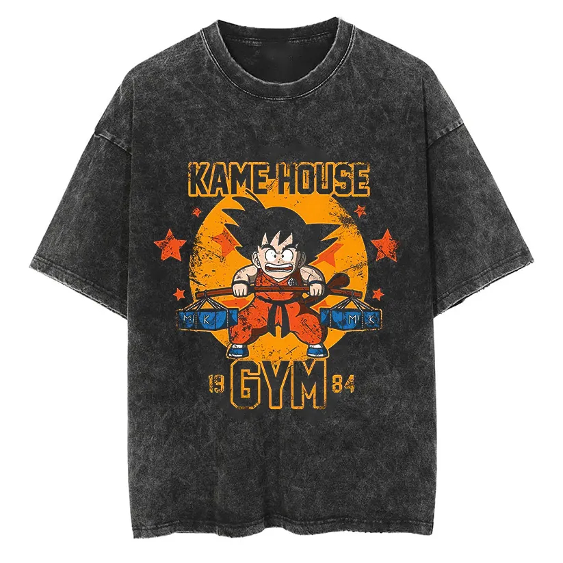 Acid Wash Vintage Graphic T Shirt - Goku T-shirt Dragon Ball Anime Mannen