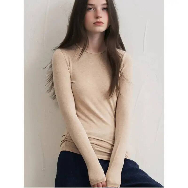T-Shirts - Dames Kasjmiermix Top met Lange Mouwen