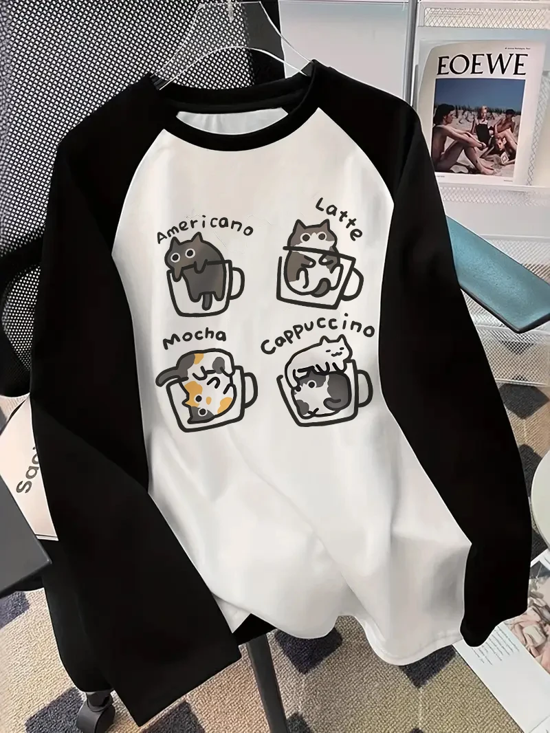 Coffee Cat T-shirt met lange m - T-Shirts recensie en prijs